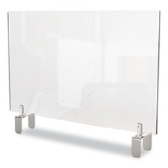 Clear Partition Extender with Attached Clamp, 29 x 3.88 x 30, Thermoplastic Sheeting