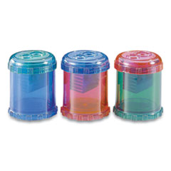 Plastic Manual Pencil and Crayon Sharpener, 2-Hole, Assorted Colors