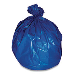 High-Density Can Liners, 30 gal, 14 mic, 30.5" x 43", Blue, 25 Bags/Roll, 10 Rolls/Carton