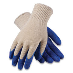 Seamless Knit Cotton/Polyester Gloves, Regular Grade, X-Large, White/Blue, 12 Pairs