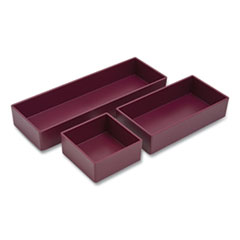 Three-Piece Plastic Drawer Organizer, 3.23 x 3.23 x 1.47, 6.26 x 3.23 x 1.47, 9.5 x 3.23 x 1.47, Purple, 3/Set