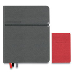 Large Mastery with Pocket Journal, Narrow Rule, Charcoal/Red Cover, 8 x 10, 192 Sheets