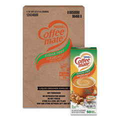 Liquid Coffee Creamer, Sugar-Free Hazelnut, 0.38 oz Mini Cups, 50/Box, 4 Boxes/Carton