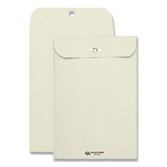 Clasp Envelope, 28 lb Bond Weight Kraft, #63, Square Flap, Clasp/Gummed Closure, 6.5 x 9.5, Executive Gray, 100/Box