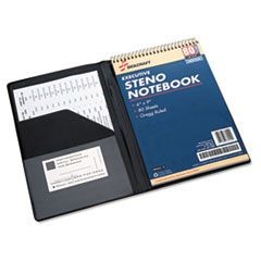 7510014547388 SKILCRAFT Vinyl Steno Pad Holder, Vinyl/Foam, 6" x 9", 80 Page, Black