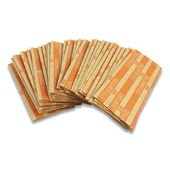 Flat Tubular Coin Wrap, Quarters, $10.00, Orange, 1,000/Box