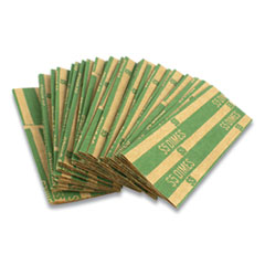 Flat Tubular Coin Wrap, Dimes, $5.00, Green, 1,000/Box