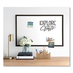 Magnetic Dry Erase Board with MDF Frame, 36 x 24, White Surface, Black Frame