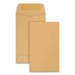 Kraft Coin and Small Parts Envelope, #3, Round Flap, Gummed Closure, 2.5 x 4.25, Brown Kraft, 500/Box