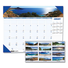 Recycled Coastlines Photographic Monthly Desk Pad Calendar, 22 x 17, 2022