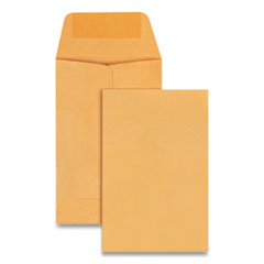 Kraft Coin and Small Parts Envelope, #1, Extended Square Flap, Gummed Closure, 2.25 x 3.5, Brown Kraft, 500/Box