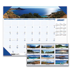 Recycled Coastlines Photographic Monthly Desk Pad Calendar, 18.5 x 13, 2022