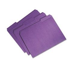 7530015664135 SKILCRAFT Recycled File Folders, 1/3-Cut 1-Ply Tabs: Assorted, Letter Size, 0.75" Expansion, Purple, 100/Box