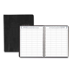 Four-Person Group Practice Daily Appointment Book, 11 x 8.5, Black, 2022