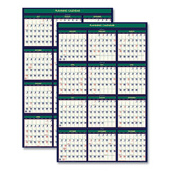 Recycled Four Seasons Reversible Business/Academic Wall Calendar, 24 x 37, 2021-2022