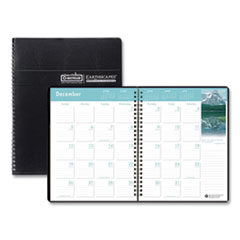 Recycled Earthscapes Full-Color Monthly Planner, 11 x 8.5, Black, 2021-2023