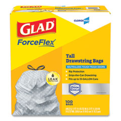 ForceFlex Tall Kitchen Drawstring Trash Bags, 13 gal, 0.72 mil, 23.75