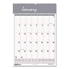 Bar Harbor Recycled Wirebound Monthly Wall Calendar, 15.5 x 22, White/Blue/Gray Sheets, 12-Month (Jan-Dec): 2024