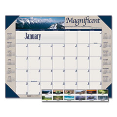 Recycled Motivational Photographic Monthly Desk Pad Calendar, 22 x 17, 2022