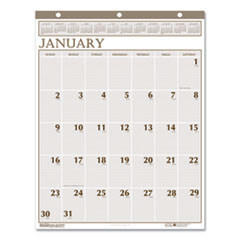 Recycled Large Print Monthly Wall Calendar, Leatherette Binding, 20 x 26, 2022