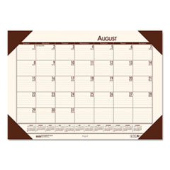 EcoTones Recycled Academic Desk Pad Calendar, 18.5 x 13, Cream Sheets, Brown Corners, 12-Month (Aug to July): 2023 to 2024