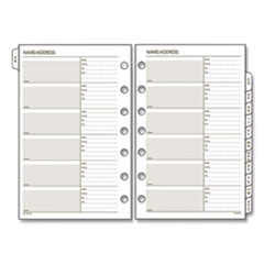 Telephone/Address 1/12-Cut A-Z Tab Refill for Planners/Organizers, 8.5 x 5.5, White Sheets, Undated