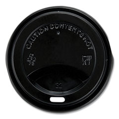 Logo Hot Cup Drink-Thru Lid, Fits FLAVIA 10 oz Hot Cups, Black, 1,000/Carton
