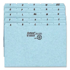 A-Z Index Card Files, 1/5-Cut Top Tap, 4 x 6, Blue, 25/Set