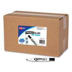 MARKS A LOT Desk-Style Dry Erase Marker, Broad Chisel Tip, Black, 200/Box (24445)