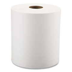 Hardwound Roll Towels, 8 x 800 ft, White, 12 Rolls/Carton
