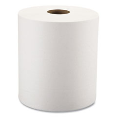 Hardwound Roll Towels, 8 x 600 ft, White, 12 Rolls/Carton