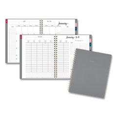 Harmony Weekly/Monthly Poly Planner, 11 x 8.5, Gray Cover, 13-Month (Jan to Jan): 2022 to 2023