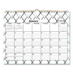 Mackenzie Wall Calendar, Mackenzie Geometric Artwork, 15 x 12, White/Gray Sheets, 12-Month (Jan to Dec): 2022