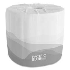 Pacific Blue Basic Bathroom Tissue, Septic Safe, 1-Ply, White, 1,210 Sheets/Roll, 80 Rolls/Carton