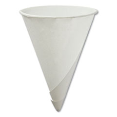 Rolled Rim Paper Cone Cups, 4.5oz, White, 200/Bag, 25 Bags/Carton