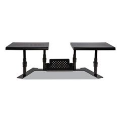 Metal Art ErgoTwin Dual Monitor Stand, 25.6 to 33.1 x 12.6 x 6.2 to 8.6, Black, Supports 20 lb/Shelf