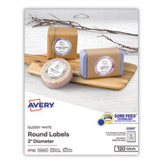 Round Print-to-the Edge Labels with Sure Feed and Easy Peel, 2