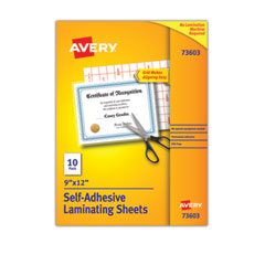 Clear Self-Adhesive Laminating Sheets, 3 mil, 9