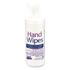 Alcohol Free Hand Sanitizing Wipes, 8 x 7, White, 70/Canister, 6 Canisters/Carton