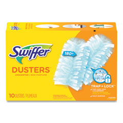 Refill Dusters, Dust Lock Fiber, Light Blue, Unscented, 10/Box, 4 Box/Carton