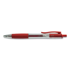 Comfort Grip Gel Pen, Retractable, Medium 0.7 mm, Red Ink, Clear/Red Barrel, Dozen