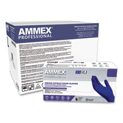 Nitrile Exam Gloves, Powder-Free, 3 mil, Large, Indigo, 100/Box