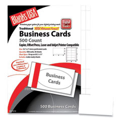 Printable Microperforated Business Cards, Copier/Inkjet/Laser/Offset, 2 x 3.5, White, 2,500 Cards, 10/Sheet, 250 Sheets/Pack