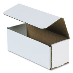 Rigid Corrugated Mailer, Square Flap, Tuck-Tab Hinged Lid Closure, 9 x 3 x 3, Oyster White, 50/Pack