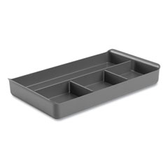 The Get-It-Together Drawer Organizer, Four Compartments, 13.5 x 7.75 x 2, Polystyrene Plastic, Dark Gray