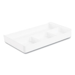 The Get-It-Together Drawer Organizer, Four Compartments, 13.5 x 7.75 x 2, Polystyrene Plastic, White