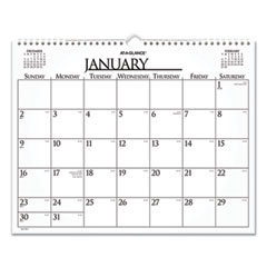 Business Monthly Wall Calendar, 15 x 12, White/Black Sheets, 12-Month (Jan to Dec): 2024