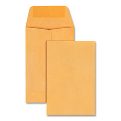 Kraft Coin Envelope, #1, Round Flap, Gummed Closure, 2.25 x 3.5, Light Brown Kraft, 250/Box