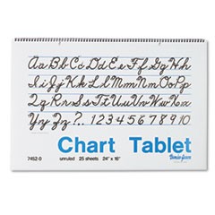 Chart Tablets, Unruled, 24 x 16, White, 25 Sheets