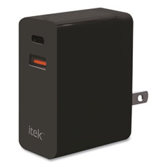 Wall Charger, 38 W, USB-C, Black